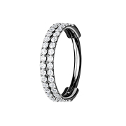 Micro segment ring, foldable, black, double line with...