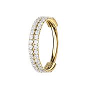 Micro segment ring, foldable, gold-plated, double line...