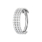 Micro segment ring, foldable, silver, three lines with crystals