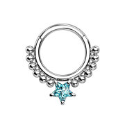 Micro Segmentring klappbar silber Kugeln und Sternkistall...