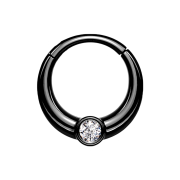 Micro segment ring hinged black bottom thicker with crystal