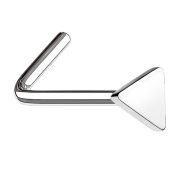 Nose stud angled silver with triangle