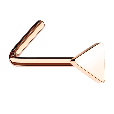 Borchia da naso angolata in oro rosa con triangolo