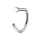 Nose ring open silver D-shape