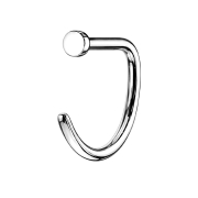 Nose ring open silver D-shape