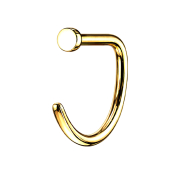 Nose ring open gold-plated D-shape