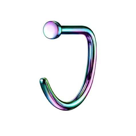 Anello nasale aperto colorato a forma di D