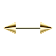 Gold-plated micro barbell with two cones