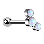 Micro Barbell Innengewinde silber mit Kugel und drei...