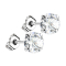 Stud earrings silver with round crystal silver