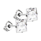 Boucles doreilles argentées avec cristal carré argenté