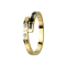 Ring gold-plated Roman numerals rolled with crystal
