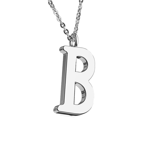 Kette silber Anhänger Buchstabe B