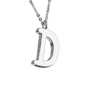 Chaîne argent pendentif lettre D