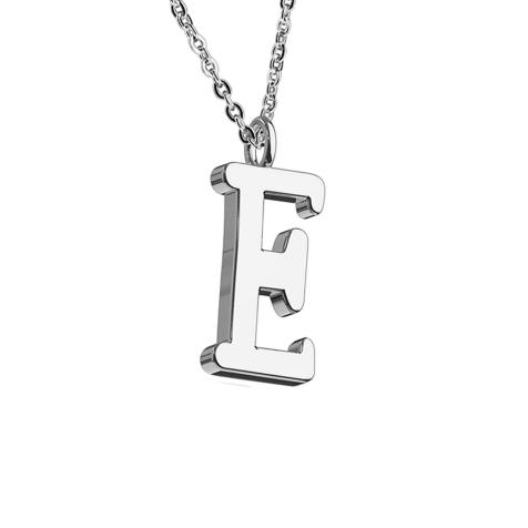 Chaîne argent pendentif lettre E