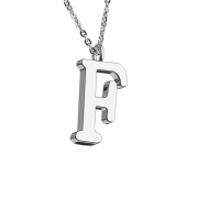 Chaîne argent pendentif lettre F
