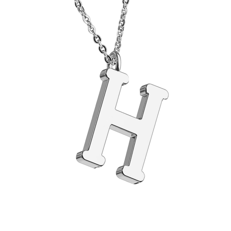 Chaîne argent pendentif lettre H