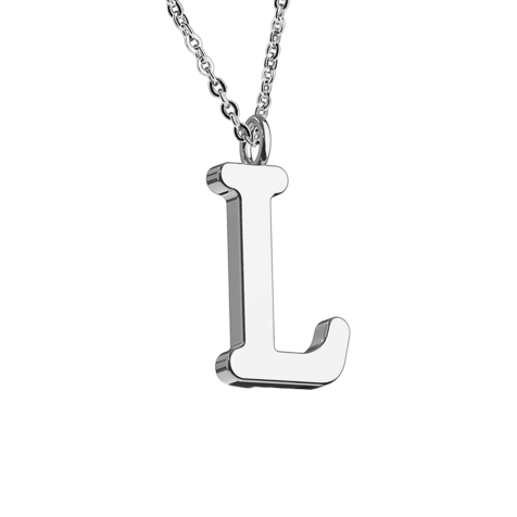 Chaîne argent pendentif lettre L