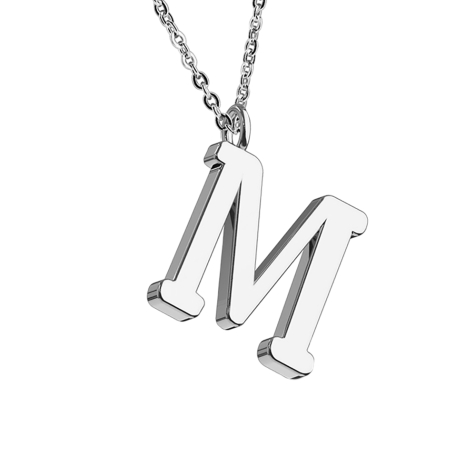 Chaîne argent pendentif lettre M