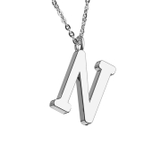 Chaîne argent pendentif lettre N
