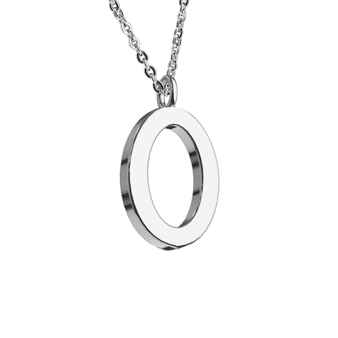 Chaîne argent pendentif lettre O