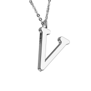 Chaîne argent pendentif lettre V