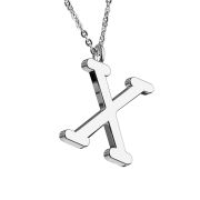 Chaîne argent pendentif lettre X