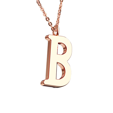 Chaîne or rose pendentif lettre B