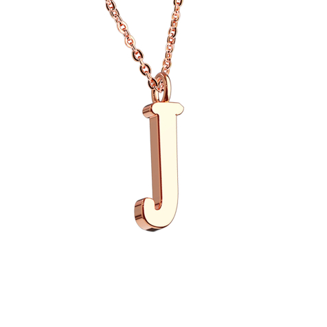 Chaîne or rose pendentif lettre J