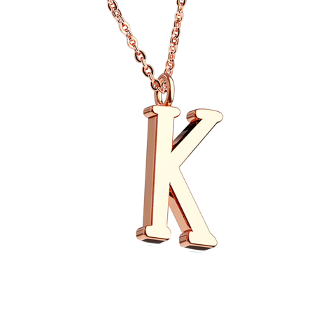 Kette rosegold Anhänger Buchstabe K