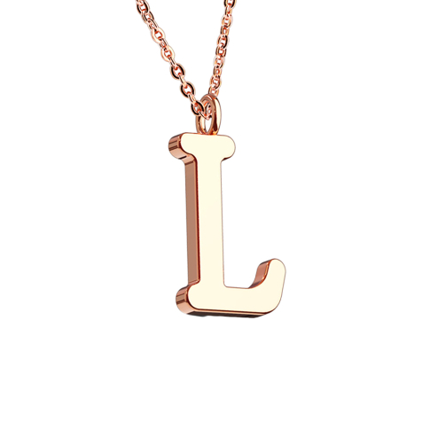 Chain rose gold pendant letter L
