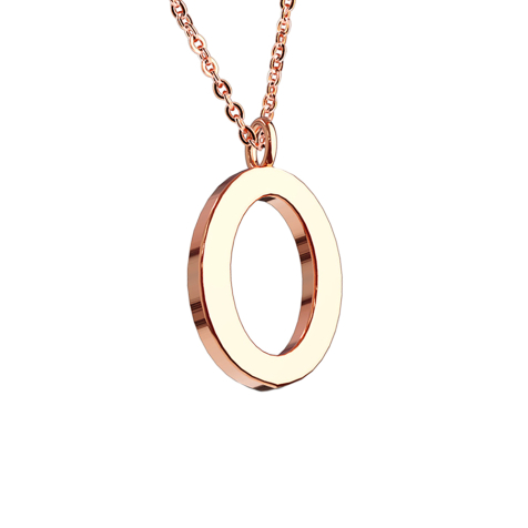 Chaîne or rose pendentif lettre O