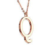 Chaîne or rose pendentif lettre Q