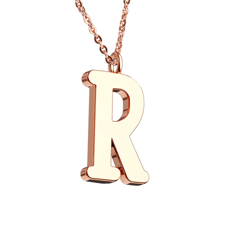 Chaîne or rose pendentif lettre R