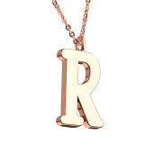 Chaîne or rose pendentif lettre R