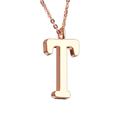 Chaîne or rose pendentif lettre T