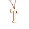 Chaîne or rose pendentif lettre T