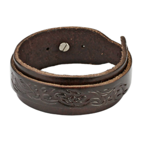 Brown leather strap with tribal design