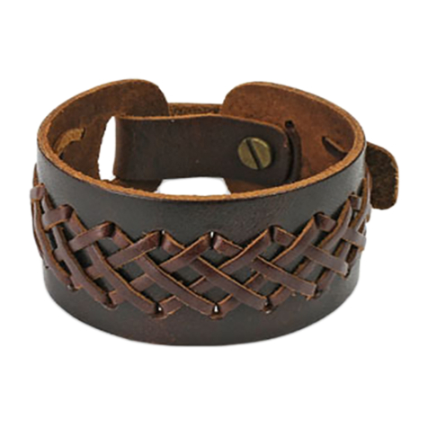 Brown laced leather strap