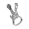 Pendant silver skull guitar