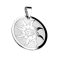 Pendentif argent bannière solaire ronde