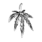 Ciondolo in argento a forma di foglia di canapa