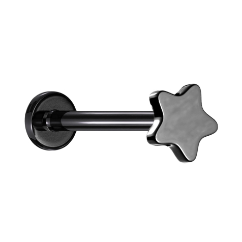 Micro labret filetage intérieur noir étoile