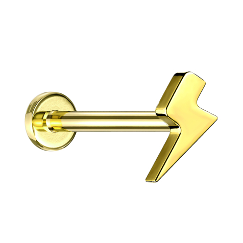 Micro Labret filettatura interna placcato oro Blitz