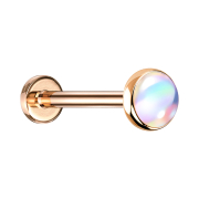 Micro labret rose gold with iridescent white disc