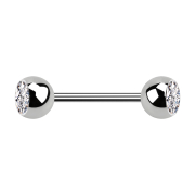 Micro Barbell internal thread silver with two balls...