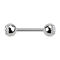 Micro Barbell internal thread silver with two balls crystal silver