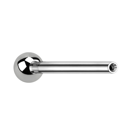Barre Micro Threadless Barbell argentée avec boule