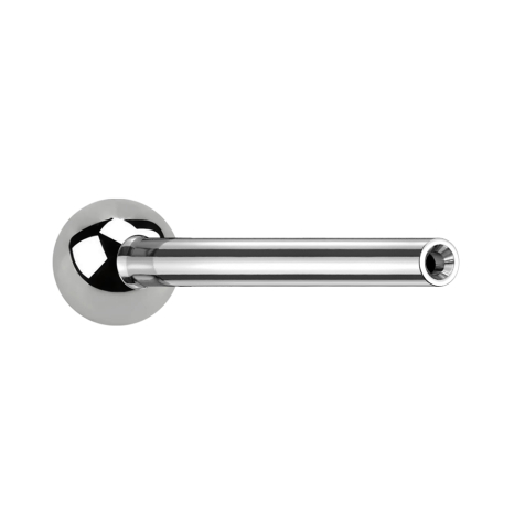 Barre Micro Threadless Barbell argentée avec boule