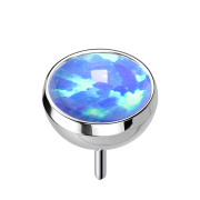 Semisfera senza filettatura argento con opale blu